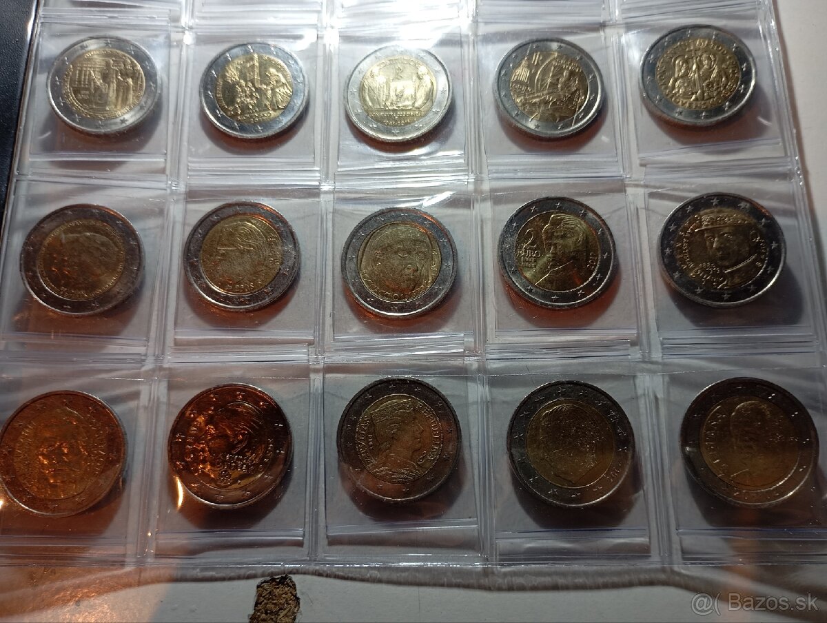 2 eurové euromince, zbierka 65 ks - 2