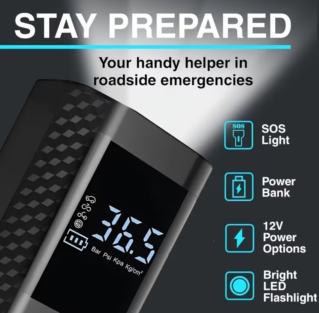 Auto kompresor nabíjací výkonný 150psi (10.34 bar) - 2