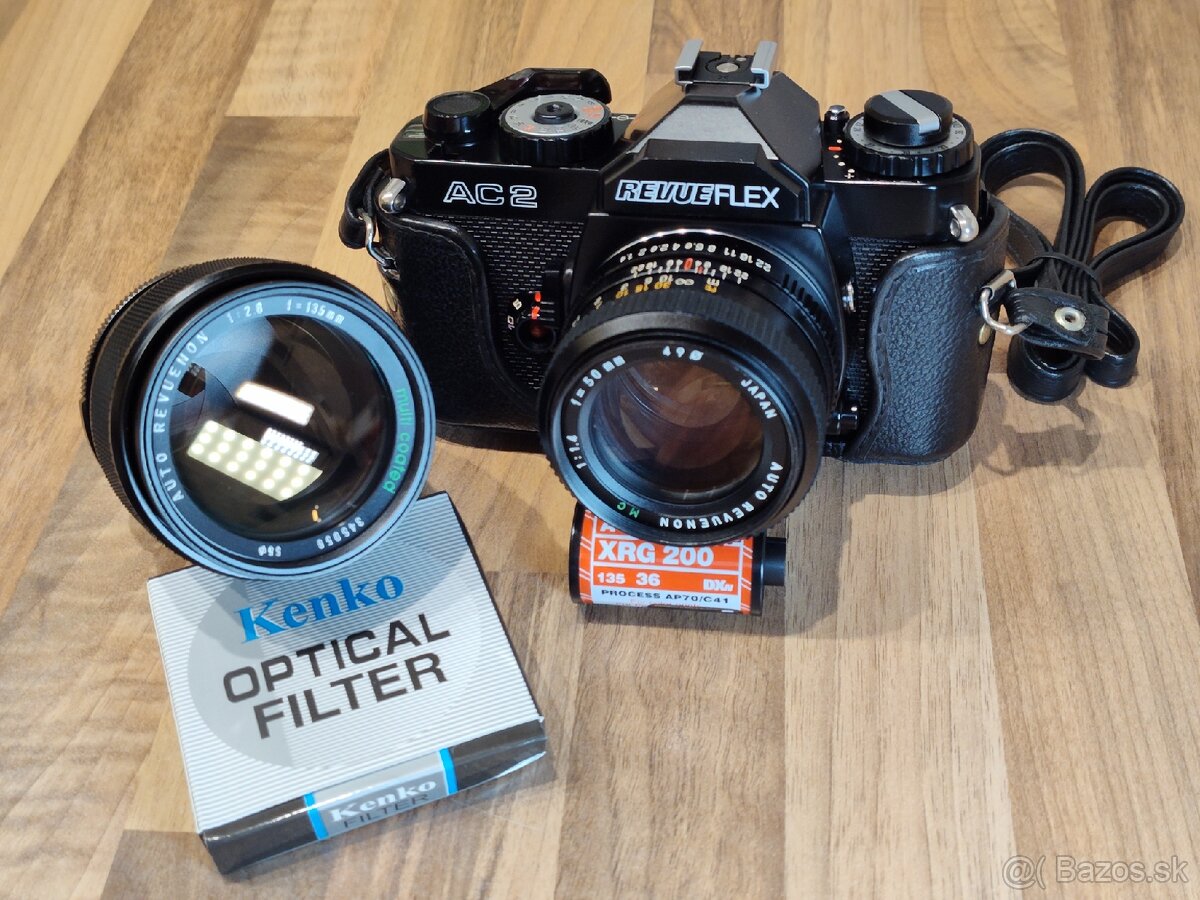 Kinofilm Revueflex AC-2 + objektivy 50/1.4 + 135/2.8 - 2