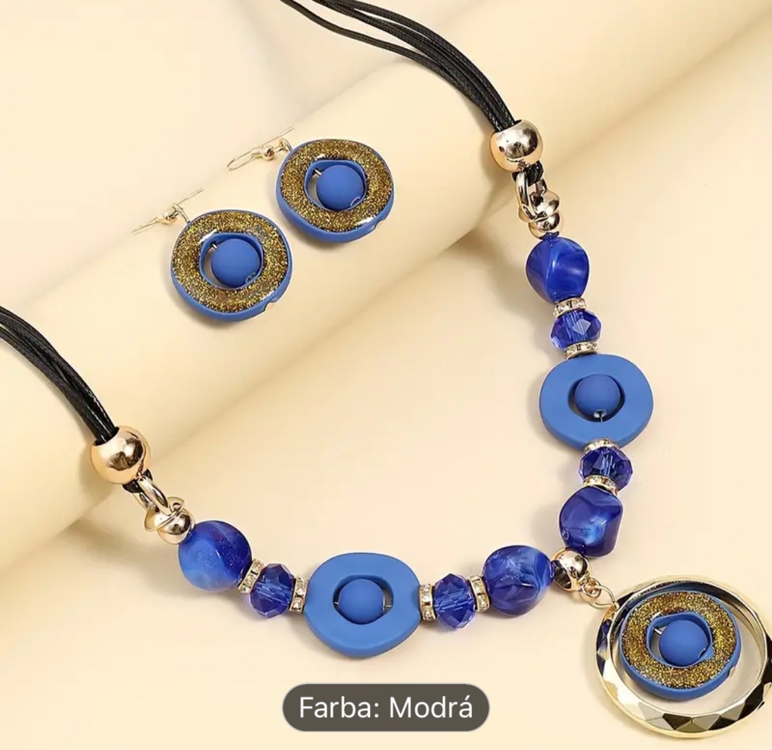Modry nahrdelnik a nausnice - nove - 2