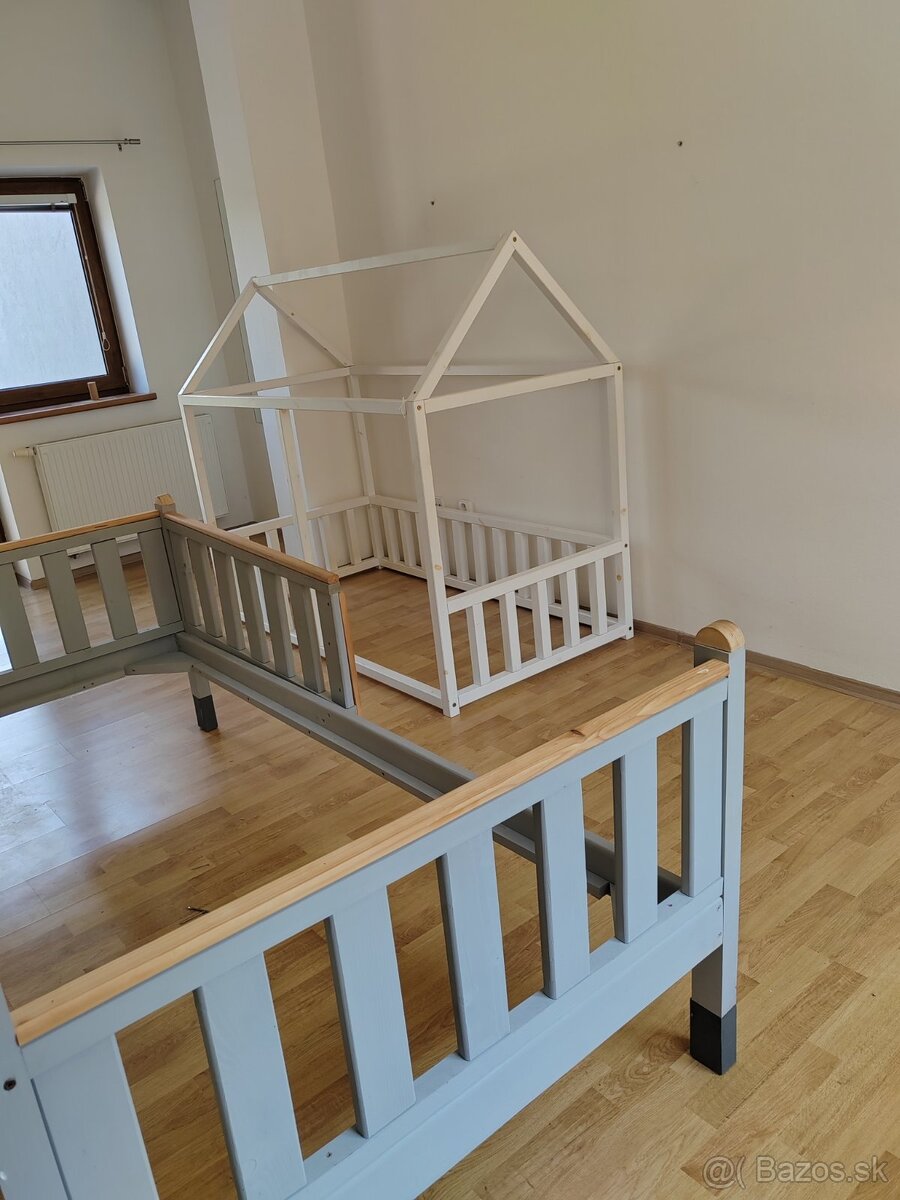 Detská posteľ z masívu - domček (2 ks) - 2