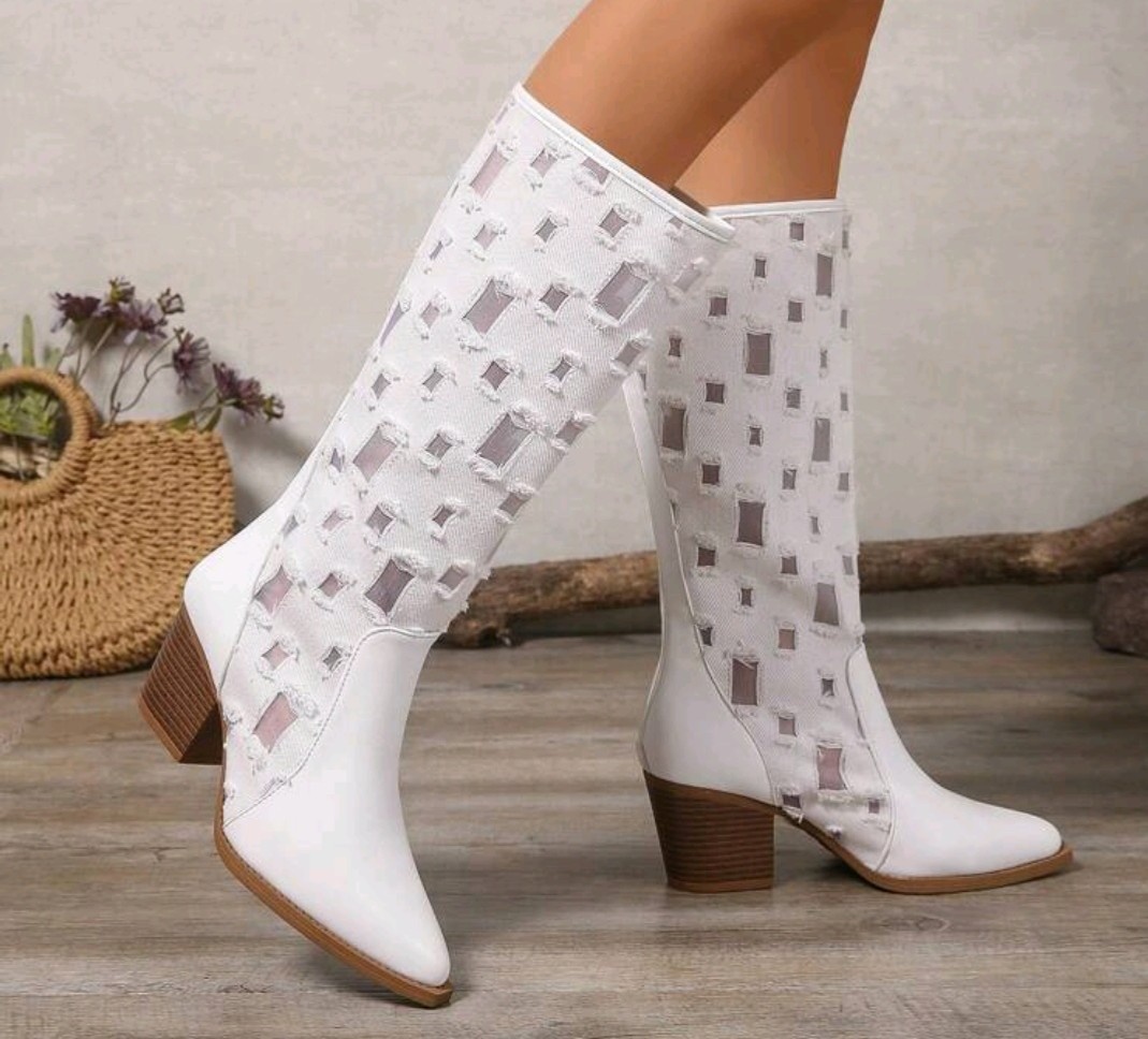 Dámske biele čižmy - 2