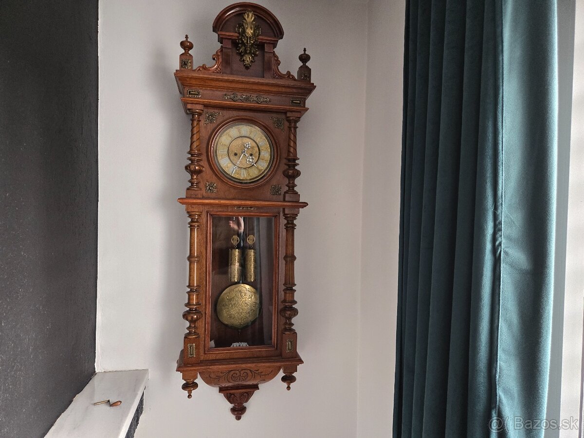 Starožitné neorenesančné nástenné hodiny - 2