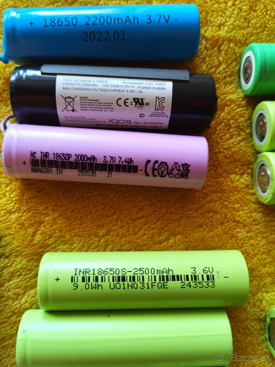 18650 články 2500mAh - 0,50€/ks - 2