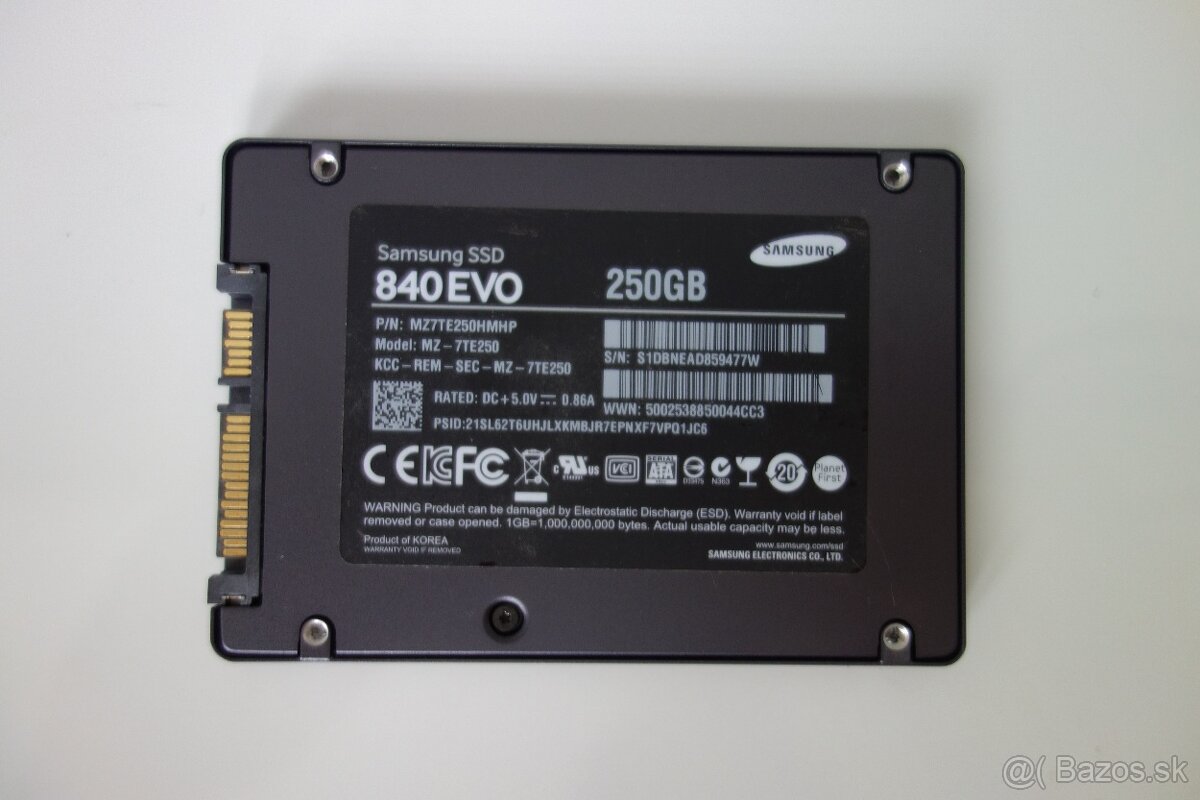 250GB SSD SAMSUNG 840 Evo 2.5" SATA - 2