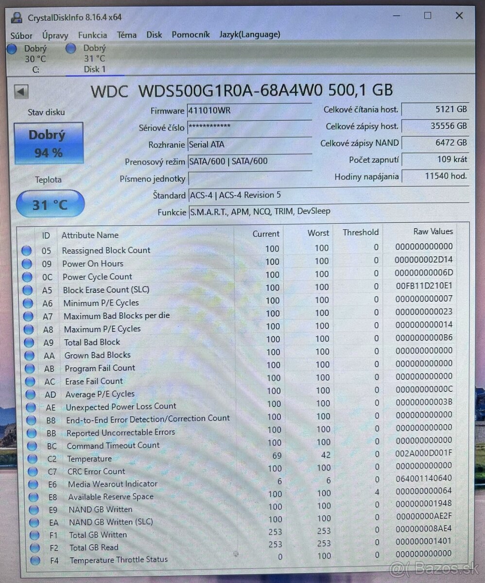 WD RED 500GB SATA 2.5" - 2