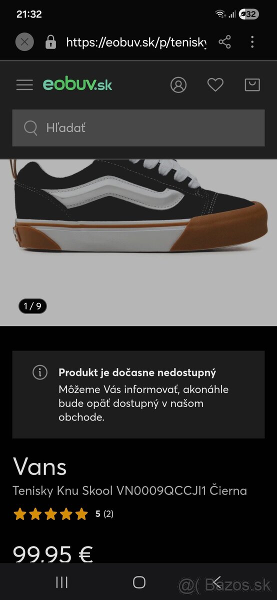 Tenisky botasky Vans Knu Skool VN0009QCCJI1 Čierna - 2