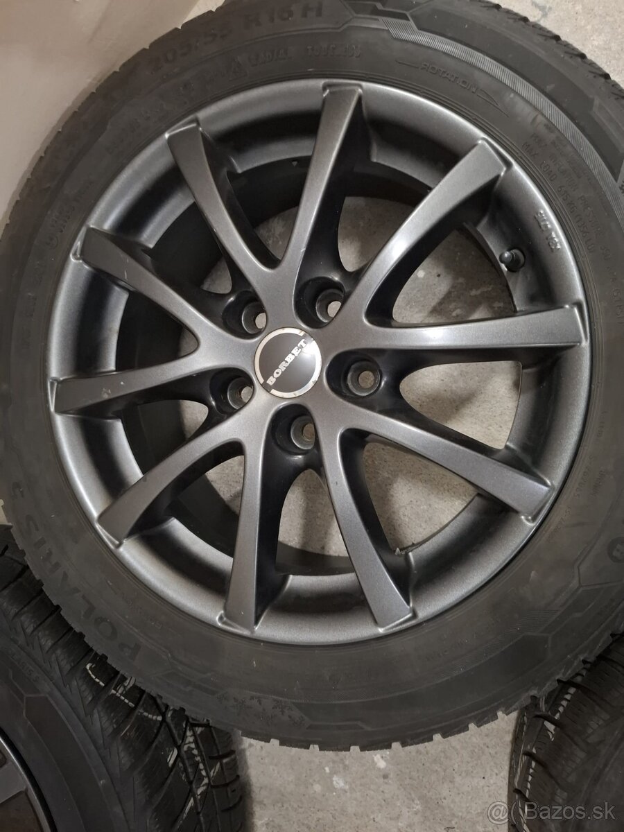 ALU disky Borbet LV5 Anthracite Glossy+zimné pneu 205/55 R16 - 2