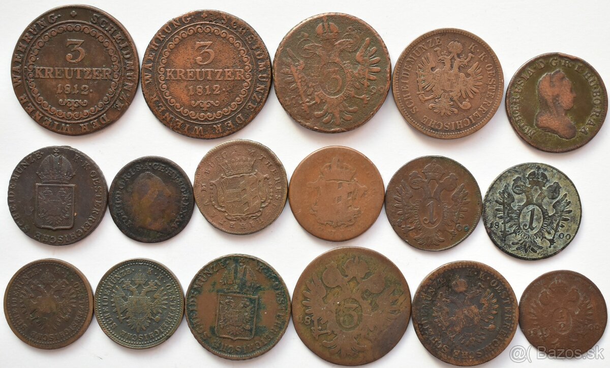 Habsburgské medené mince MIX - 2