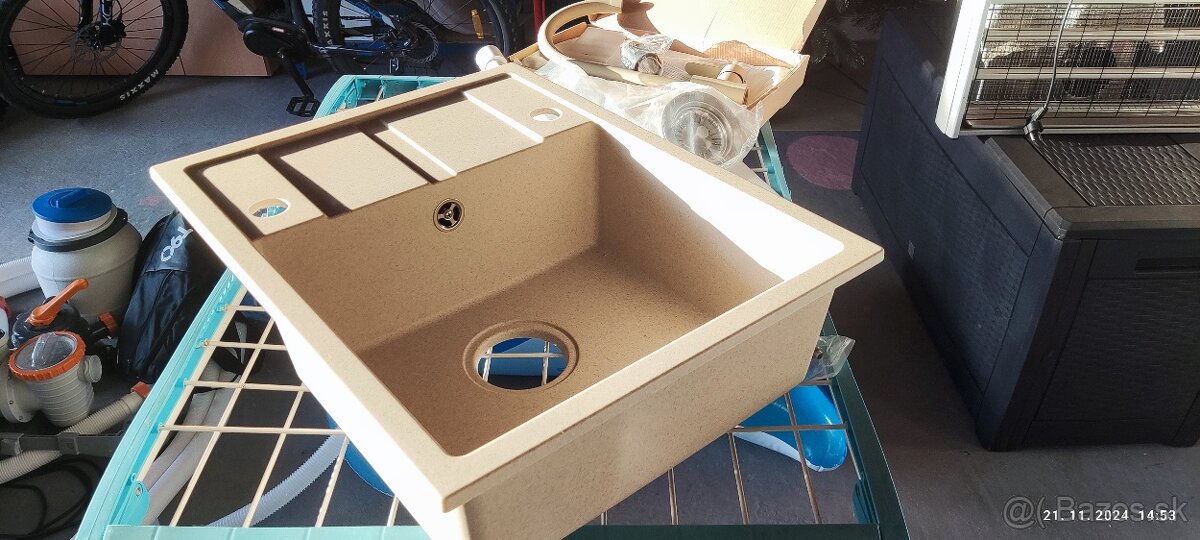 Umývadlo do kuchyne s batériou, granit - 2