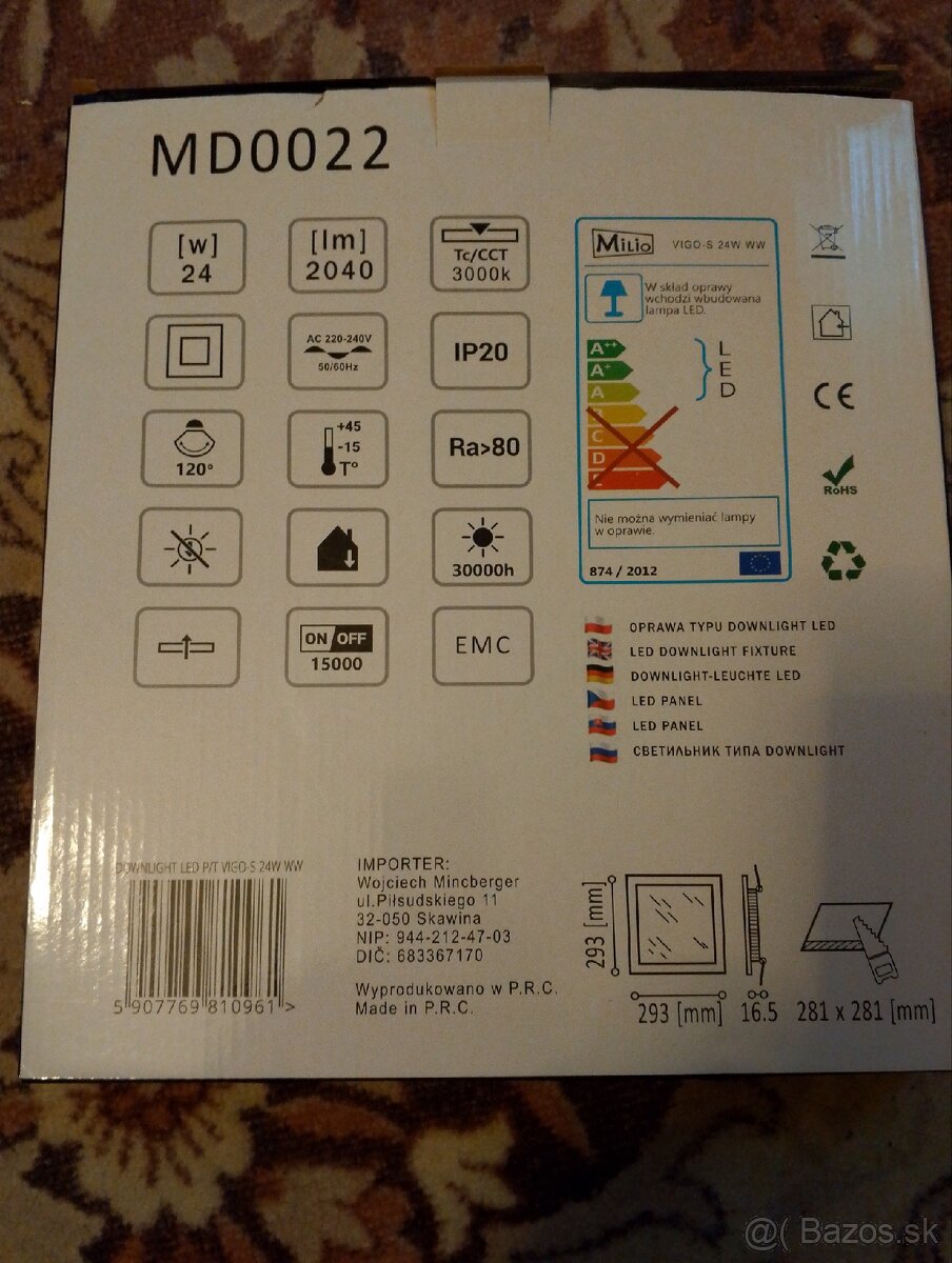 LED panel do sadrokartónu Milio 30x30cm - 2