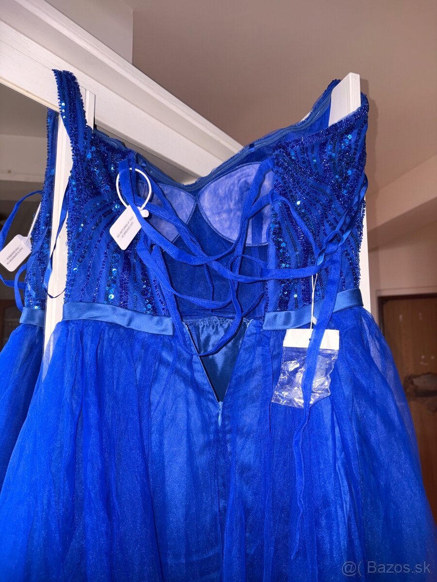Spoločenské modre šaty - 2