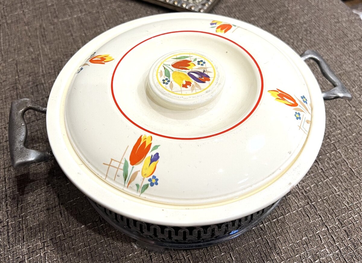 Starožitná postriebrená polievková misa - 2