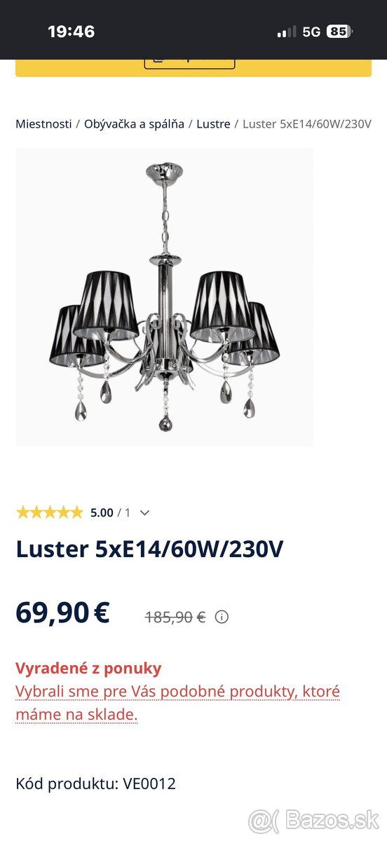 Luster 5xE14/60W/230V - 2