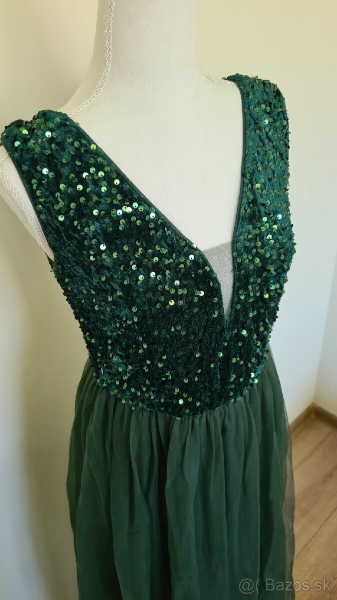 Tmavozelene šaty L - 2