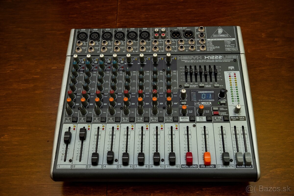 Behringer XENYX X1222USB – analógový mixpult – 120 € - 2