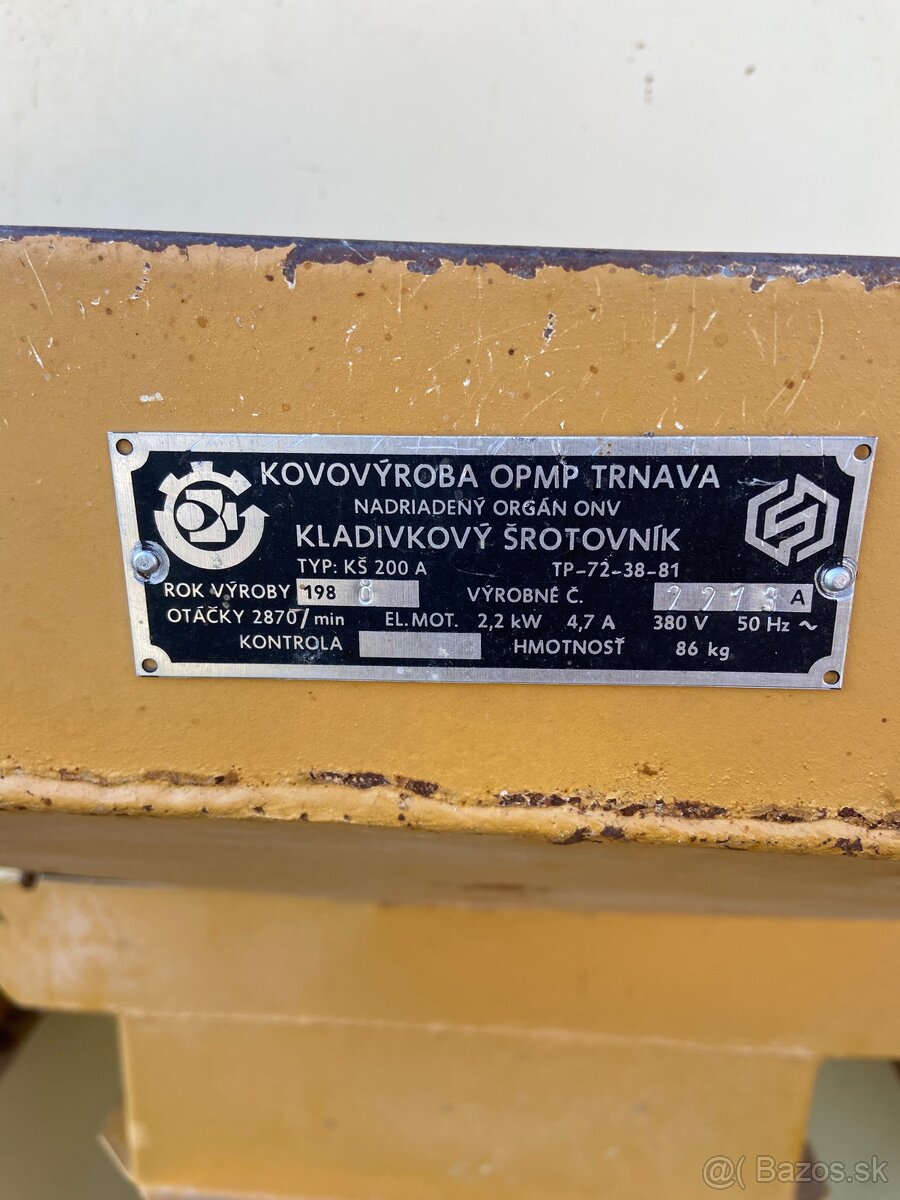 Predám šrotovník KŠ 200 A - 2