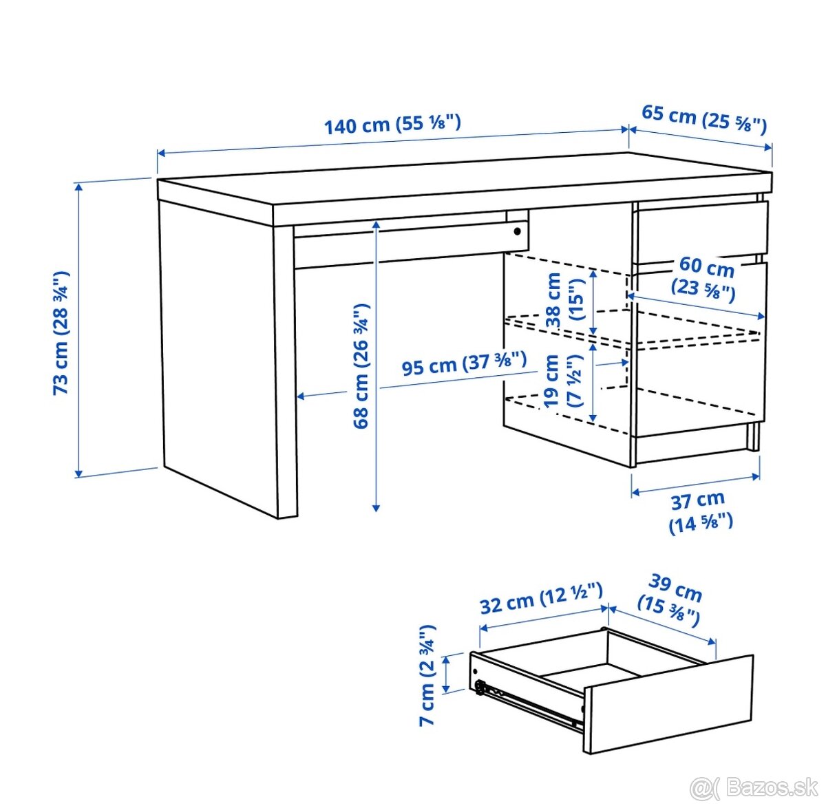 Kancelársky stôl IKEA 140_65 - 2