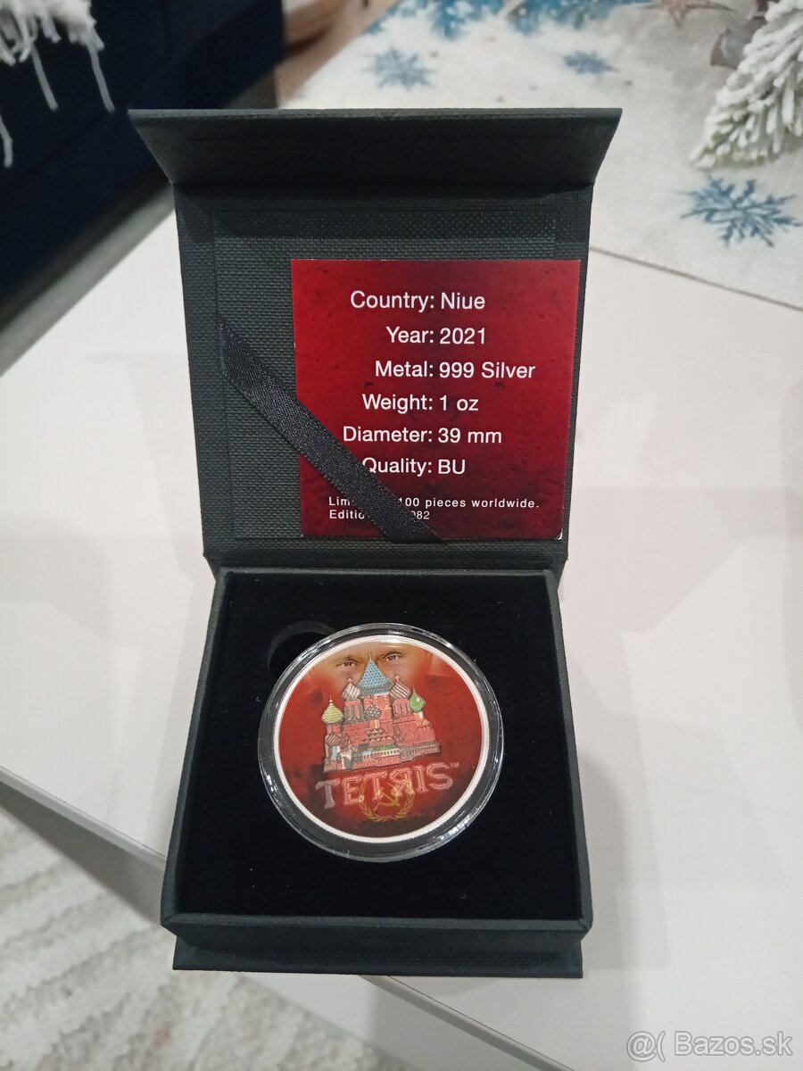 Strieborná minca Tetris Putin - 2