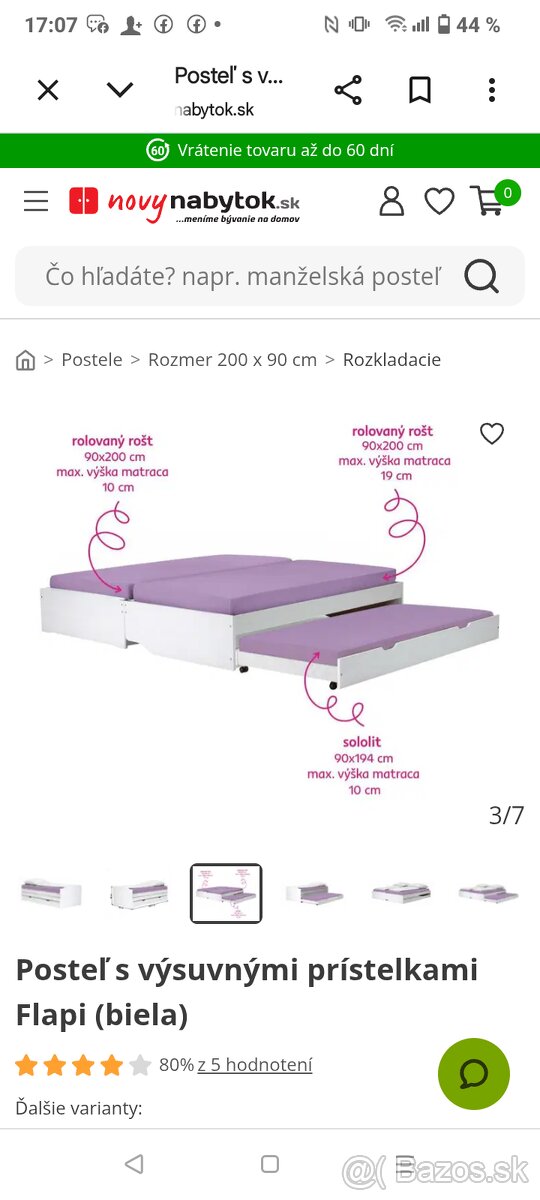 Roztahovacia postel - 2