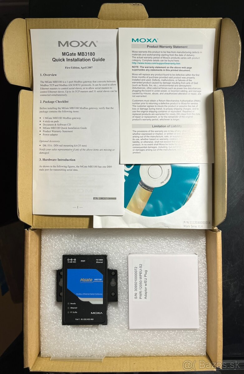 MOXA priemyselný prevodník MGate MB3180/EU V1.2 - 2