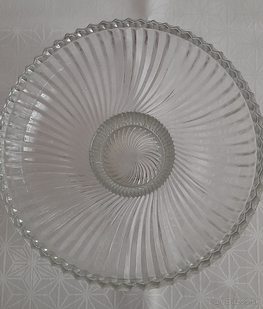 Misa na ovocie, retro brúsený košík, svietnik, solnička - 2