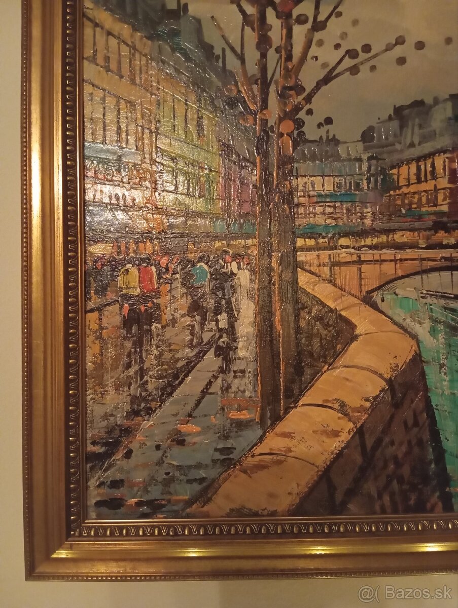 Jedinečný francuzsky obraz - olejomaľba 60x50 - 2