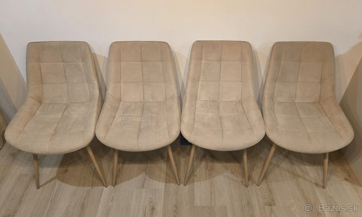 Jedalenske stolicky 4 ks - bezove - 2