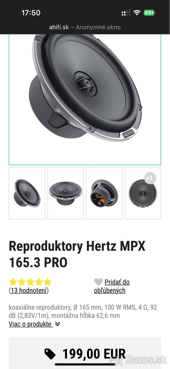 Zosilovač aj reproduktory Hertz - 2