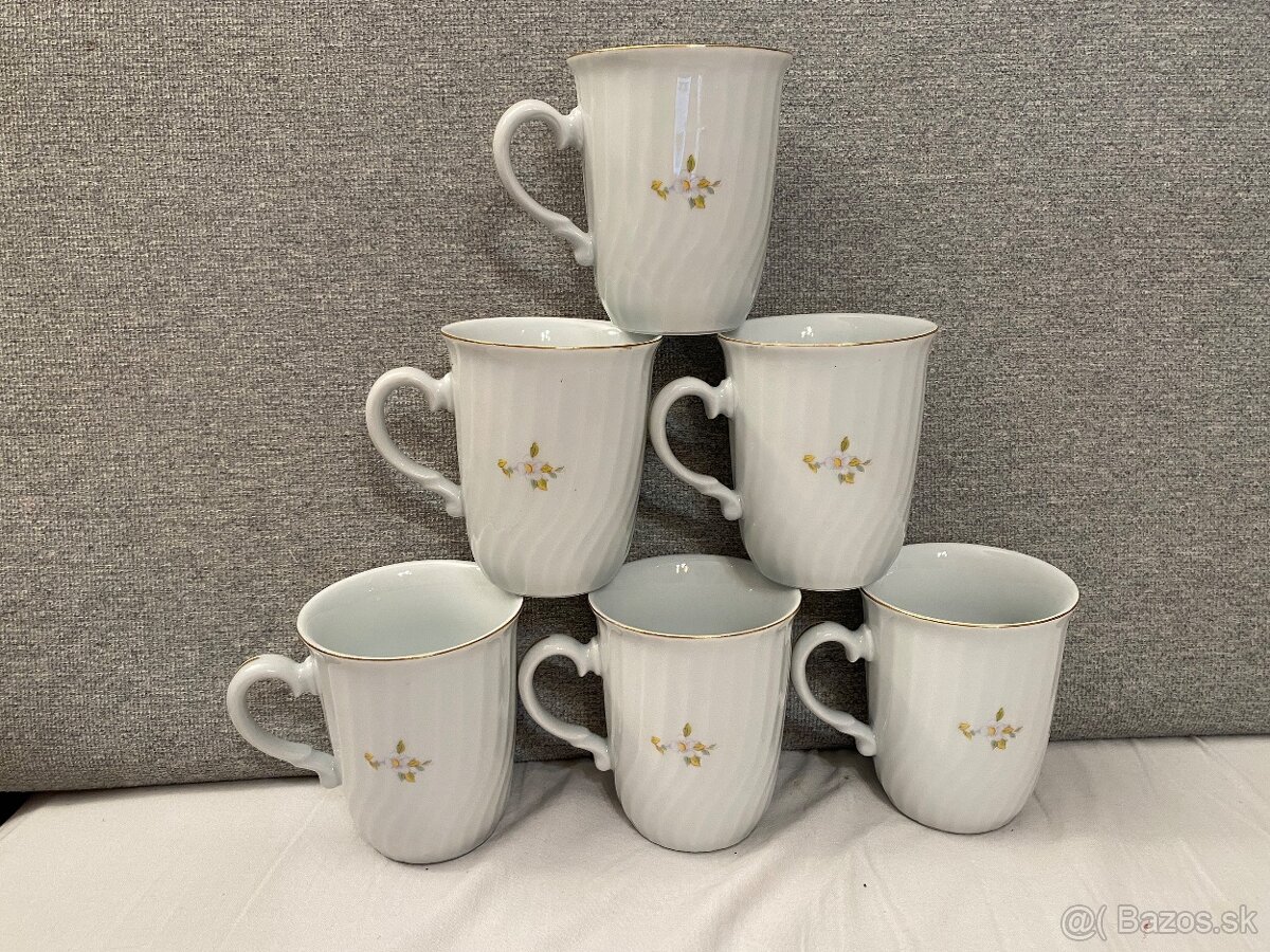 Hrnčeky Royal Dux - biele kvety - 2