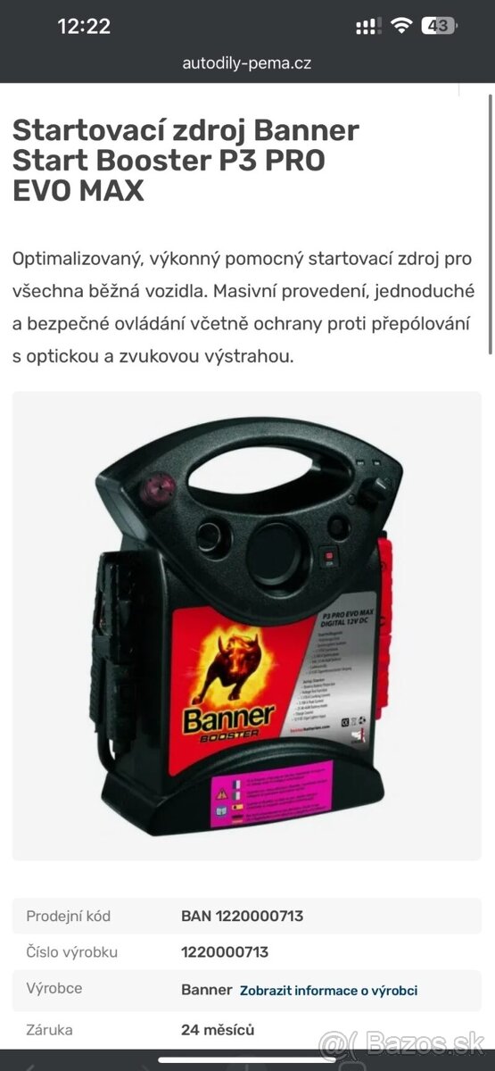 startovací zdroj Banner Booster P3 EVO MAX - 2