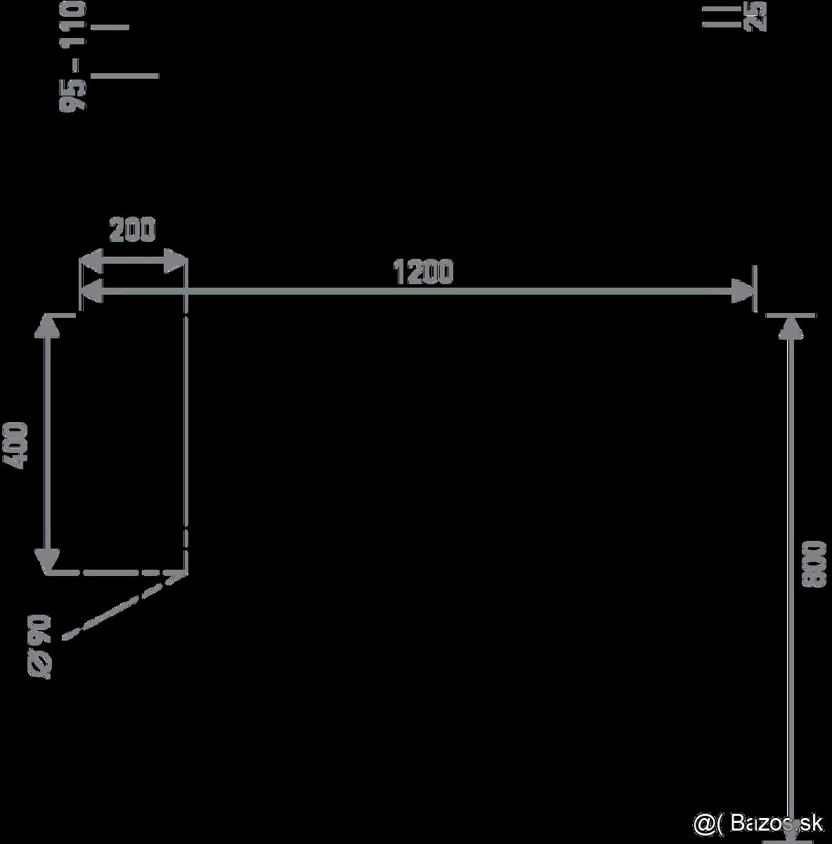 Sprchová vanička 120x80 dizajnová NOVÁ 2. trieda - 2