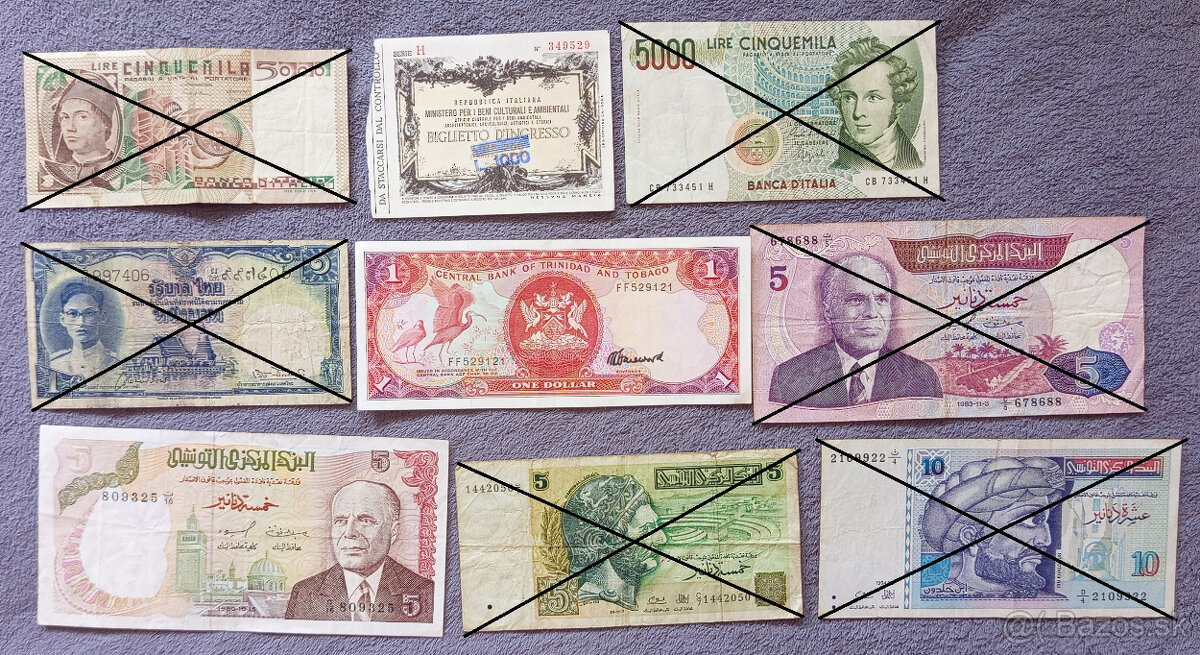 Bankovky z obehu svet 5 - 2