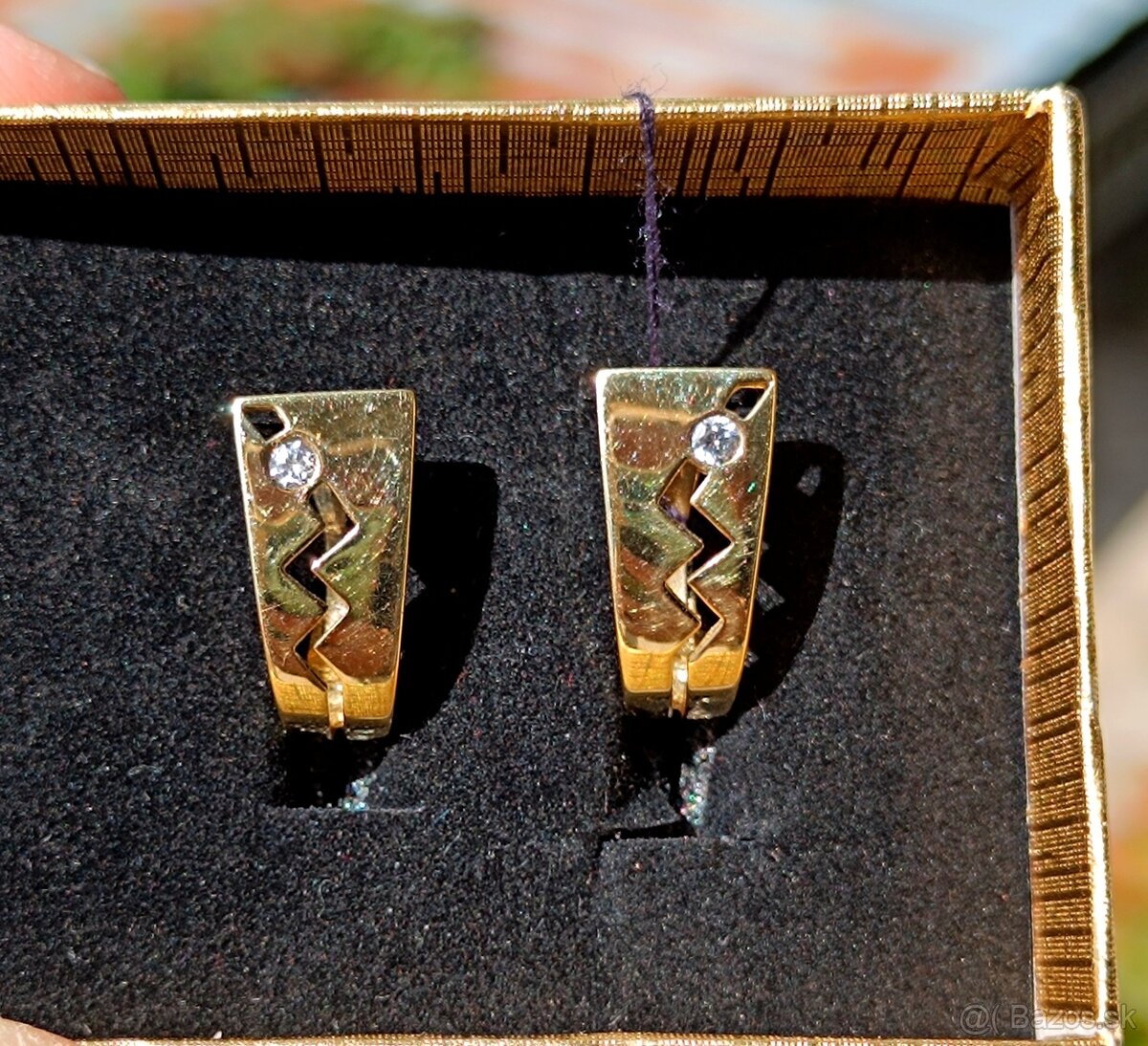 Zlate náušnice s výrezom 585 - 2