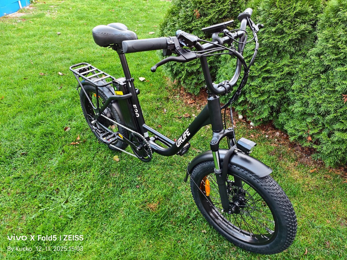 Mestský fat ebike Urlife 20x3.0“,500W,13Ah 624Wh,35km/h,80km - 2