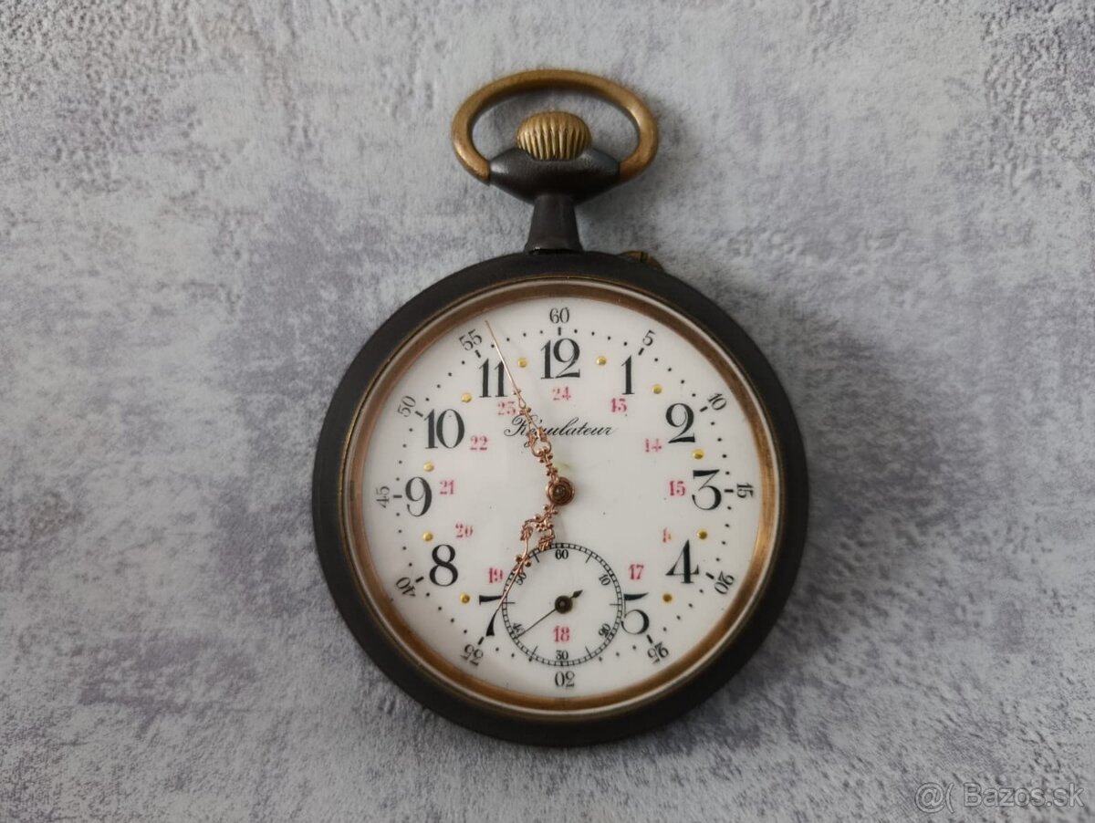Obrovské kapesní hodinky Regulateur 67mm s průhlednou pracho - 2