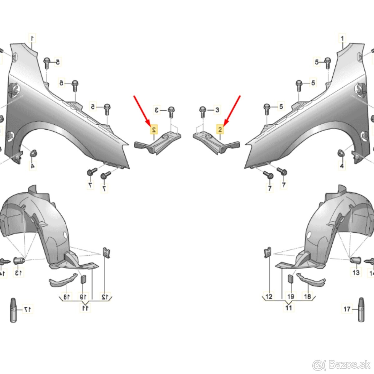 držiak pred blatníka Octavia 3 - 2