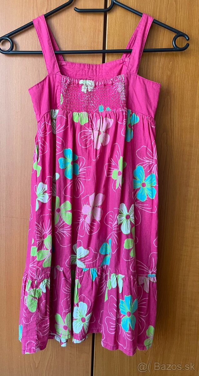 Dievčenské ružové letné šaty. - 2