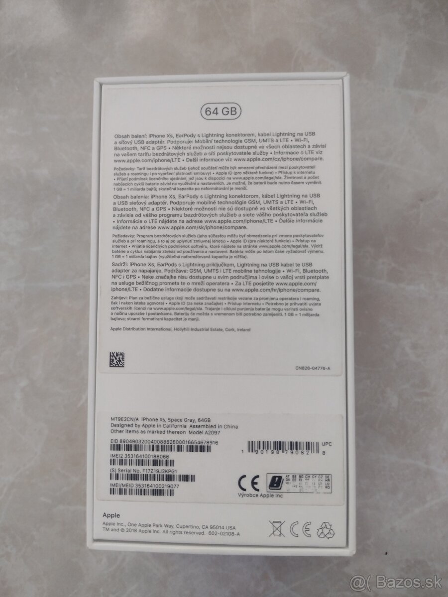 Krabica od iPhone XS Space Gray 64gb - 2