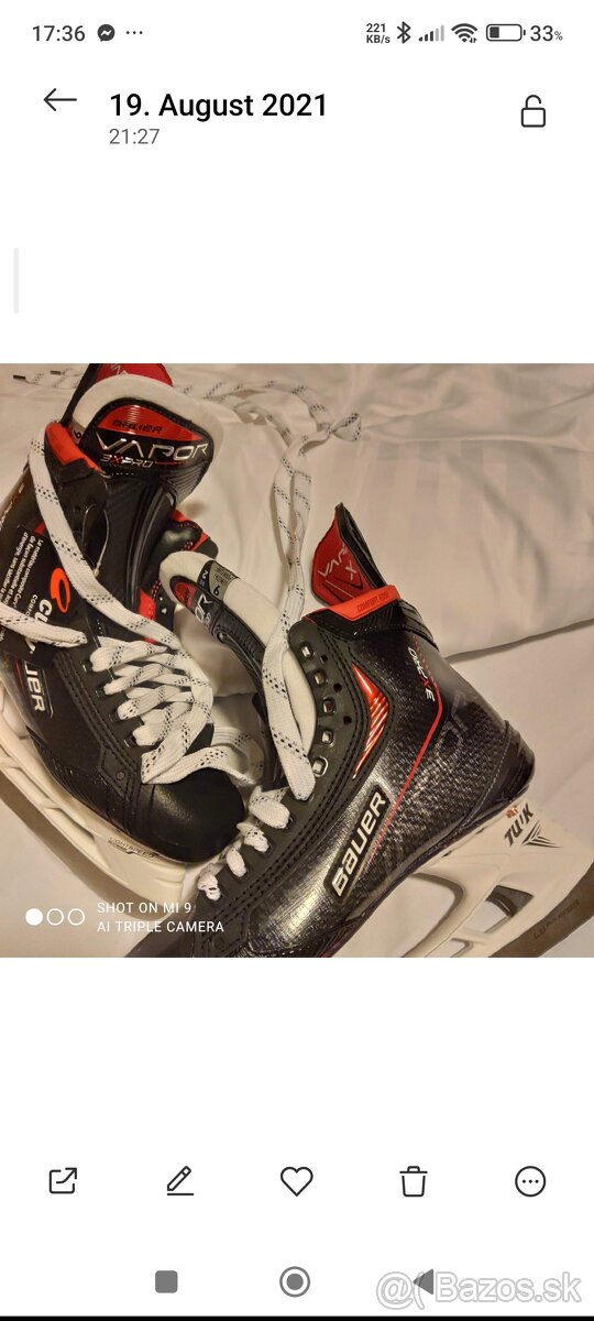 Predám korčule Bauer Vapor 3XPro - 2