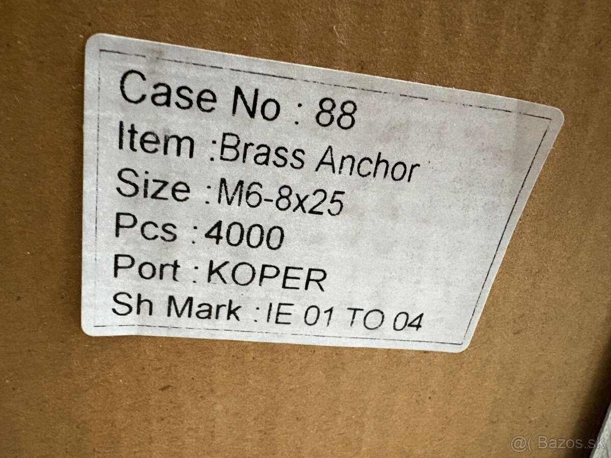 Mosadzná kotva do betónu M6-8x25 - 2