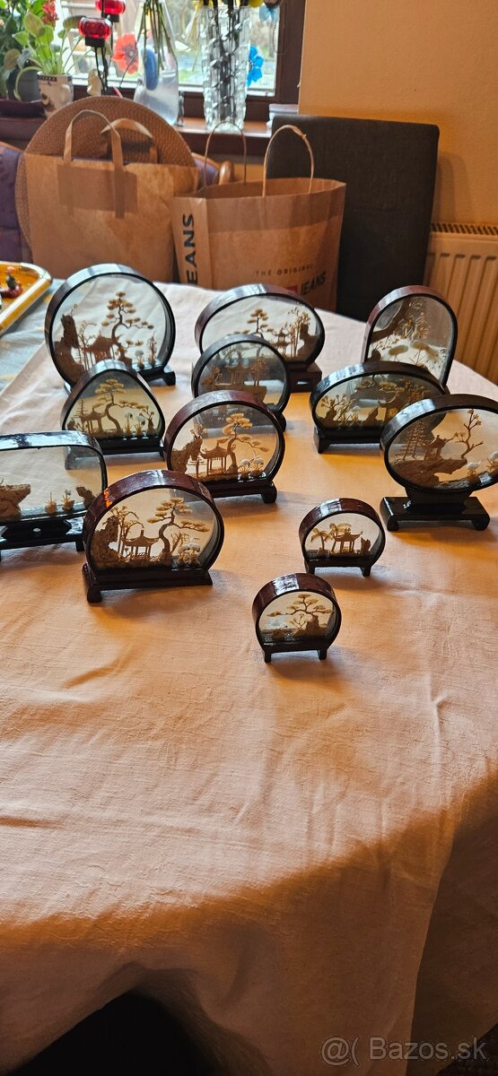 Korkove vyrezy s skle, zbierka - 2