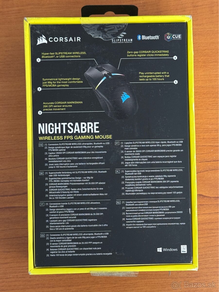 Herná Myš Corsair Nightsabre - zabalená - 2