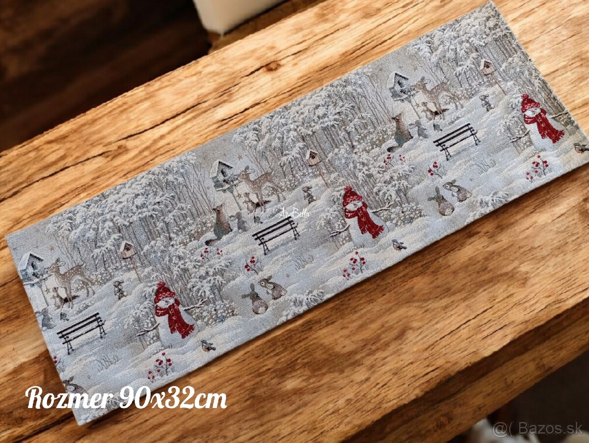 Vianočný zimný behúň na stôl - 2