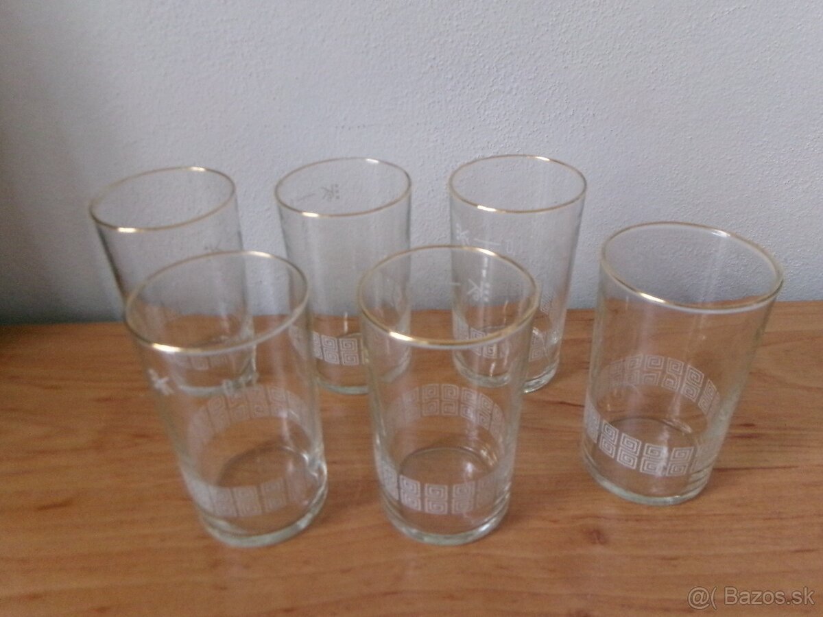 Sada 6 retro pohárikov 1 dcl. - 2