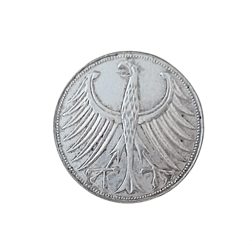 5 DM 1965 D strieborná minca - 2