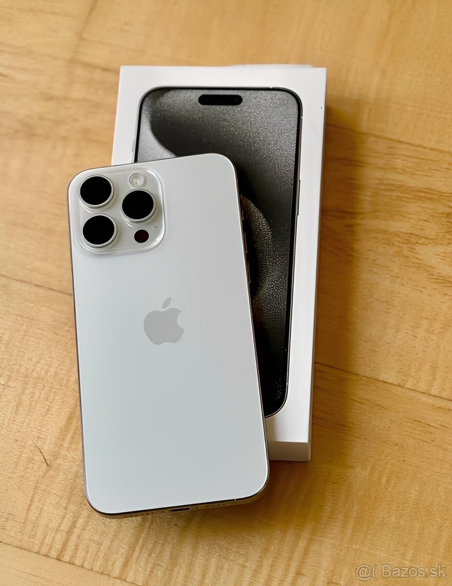 iPhone 15 Pro White Titanium BATERIE 100% TOP - 2