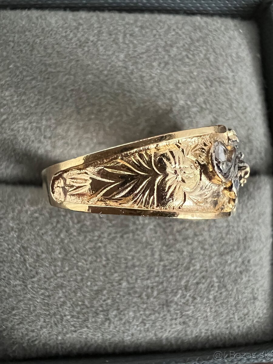 Starozitny prsten striebro a 18k zlato - 2
