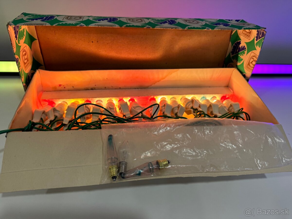 RETRO Vianočné svetlá na stromček ZLATOKOV - 2