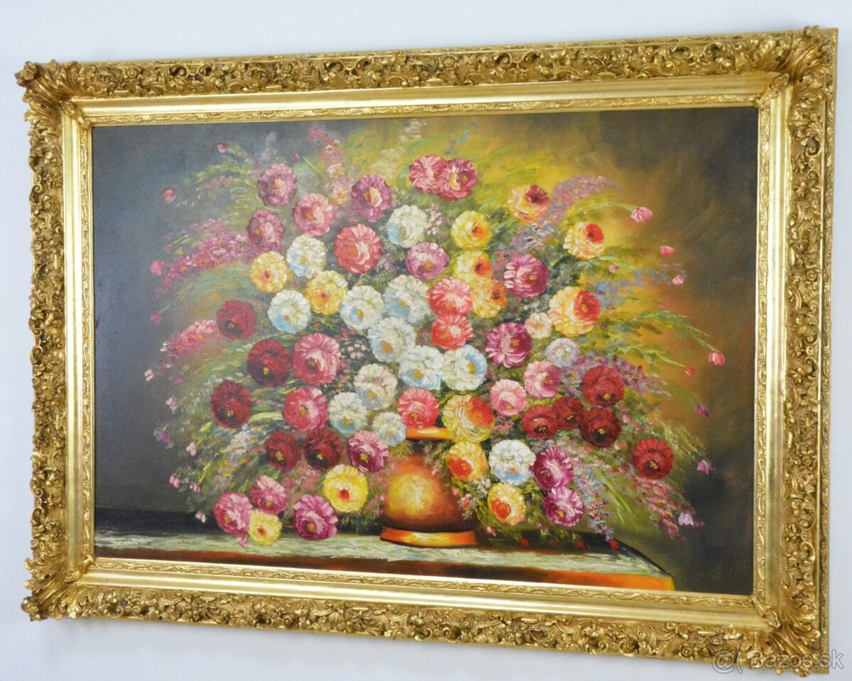 Zámecký obraz - Zátiší - olej na plátně-XXL 179 cm - 2